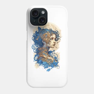 Steampunk Golden Woman 2 - A fusion of old and new technology Phone Case