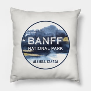 Banff National Park, Alberta Canada Watercolor Design Pillow