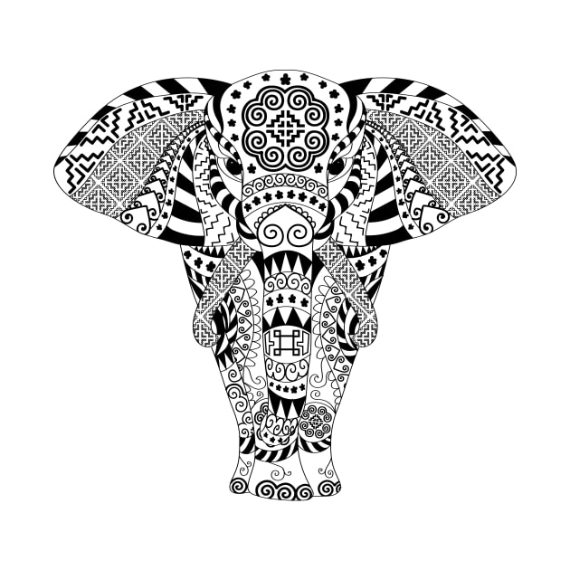 Hmoob Tribal Elephant (Light Colored Tee) by VANH