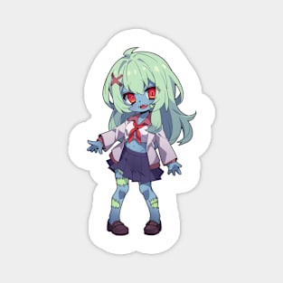 Cute Halloween Zombie Girl Magnet