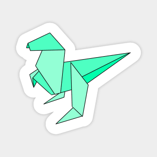 Green origami dinosaur Magnet