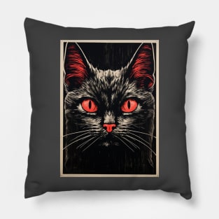 Black Cat Pocket Block Pillow