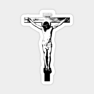 Black and white crucifix Magnet