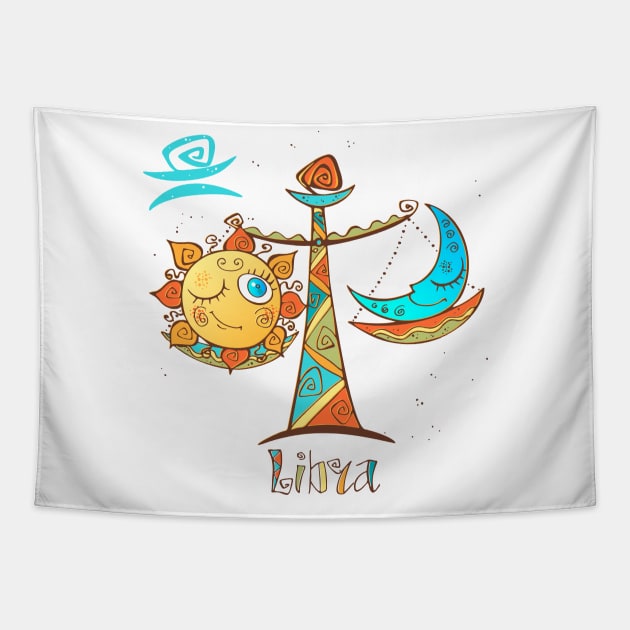 libra zodiac kids Tapestry by Mako Design 