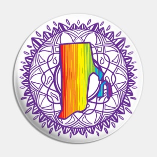 Rhode Island Mandala Pride Pin