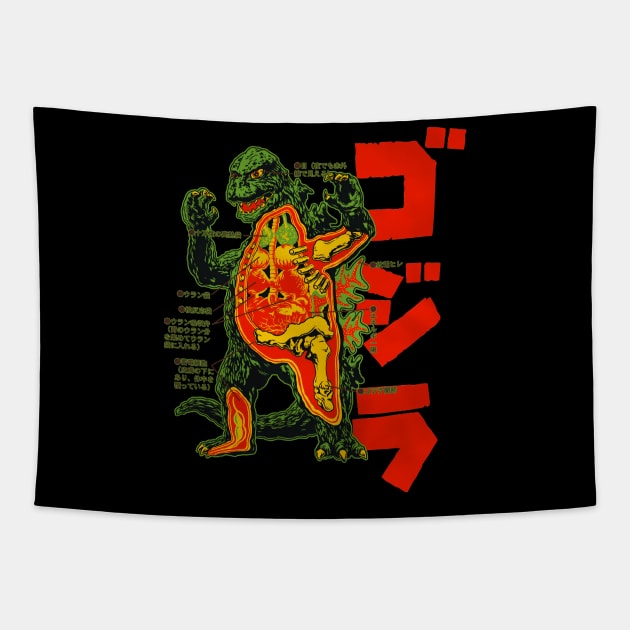 Kaiju Autopsy! Tapestry by SkipBroTees