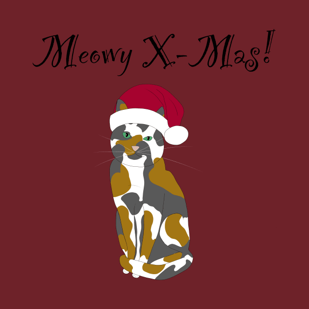 Meowy X-mas santa hat - tortoise shell by Lian's designs