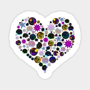 Heart of Gems and Sequins Magnet