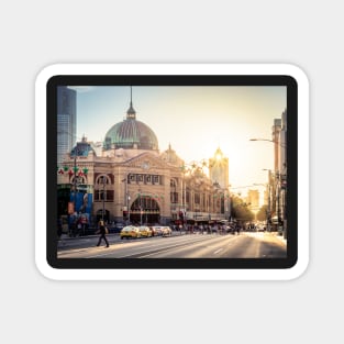 Melbourne's Flinders St Station at Sunset Magnet