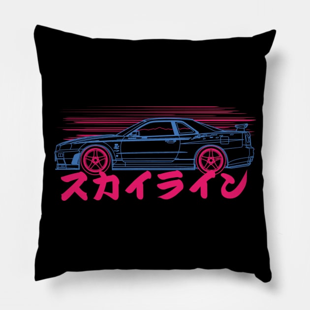 R34 Nissan Skyline Speed Pillow by thesupragoddess