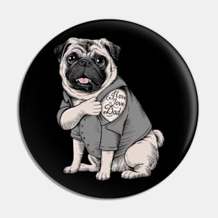 Generate a hand drawn vector design Pug.Happy father day (2) Pin