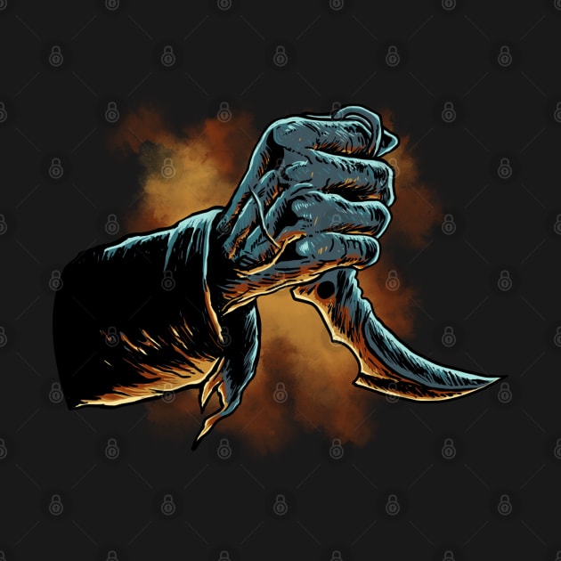 zombie hand with a knife by Nihilist_Design