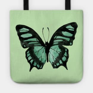 Malachite Loose Watercolor Butterfly Tote