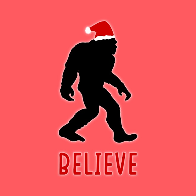 Big Foot Sasquatch Believe Christmas Funny Holiday by charlescheshire