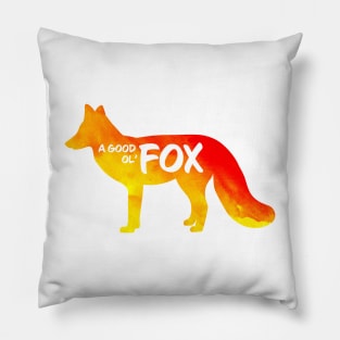 Fox Critter - Watercolor Background Pillow