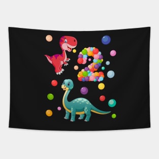 2nd Birthday Dinosaurs and bubbles Tapestry