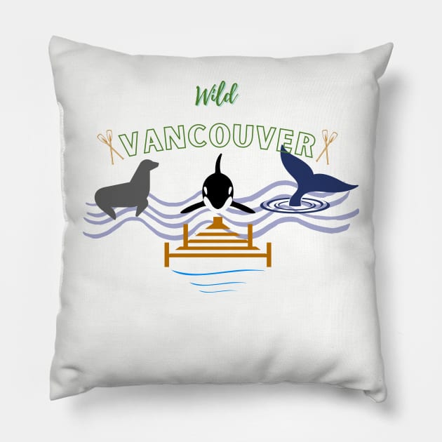 Vancouver Island - Wildlife Pillow by DW Arts Design