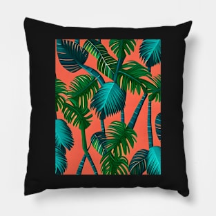 Palm Tree Pattern Orange Pillow