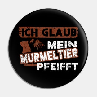 Murmeltier pfeifft Berge Natur Liebe Vintage Retro Pin