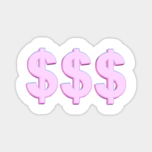 Pink Dollar Signs Magnet