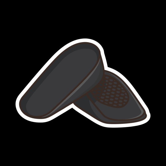 Comfortable shoes arch support insoles Sticker vector illustration. Fashion object icon concept. Two-layered shoe arch support insole sticker design icon with shadow. by AlviStudio