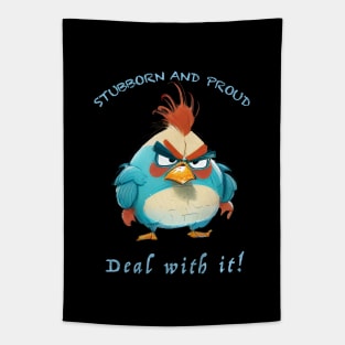 Rooster Stubborn Deal With It Cute Adorable Funny Quote Tapestry