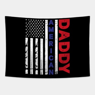 USA Flag with Daddy and American Text Tapestry