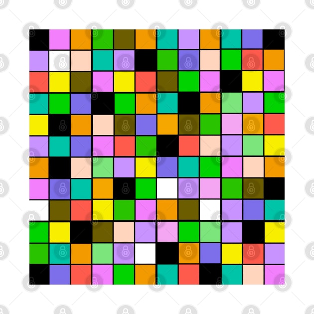 checkerboard Color Blocks Pastel Pattern by Overthetopsm