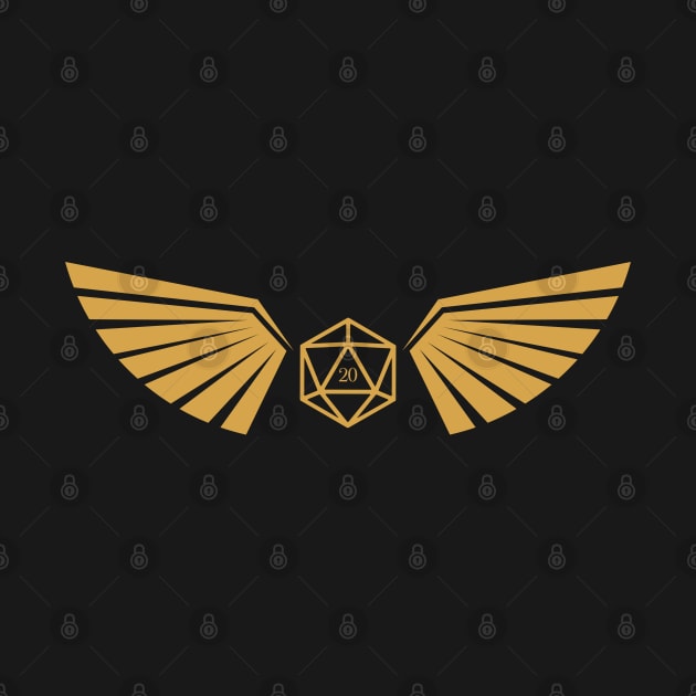 Winged D20 Dice Emblem by pixeptional