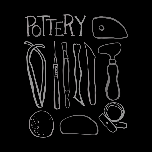 Pottery Tools Tshirt - Ceramic Studio Shirt by Teequeque