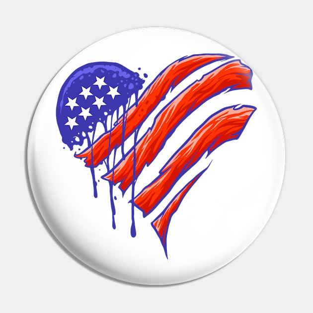 Patriot's Heart Pin by TwoSweet