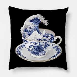 The Great Wave of Tea Pillow