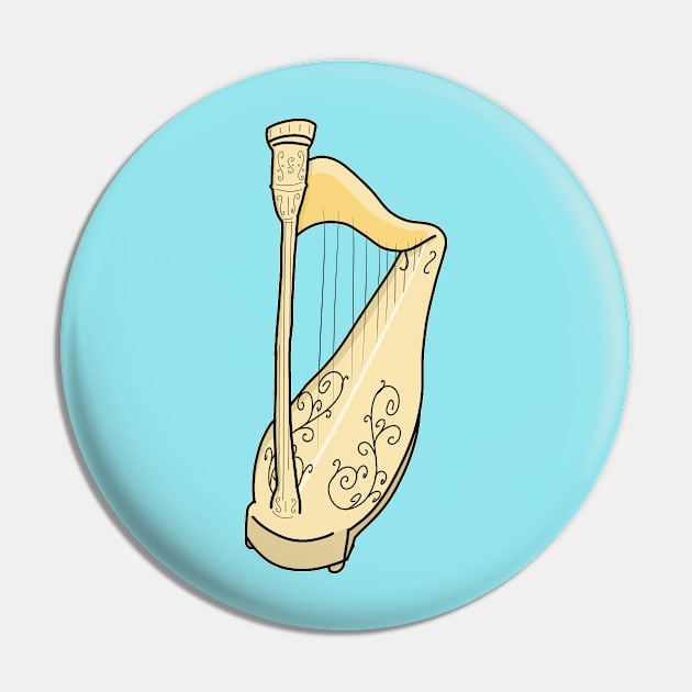 Golden Harp Pin by Jamtastic