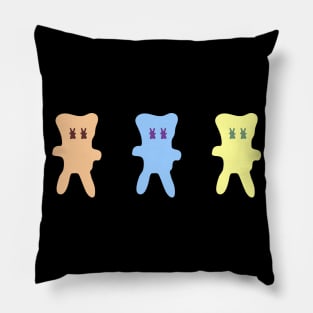 Three Friends with Bunny eyes Pillow