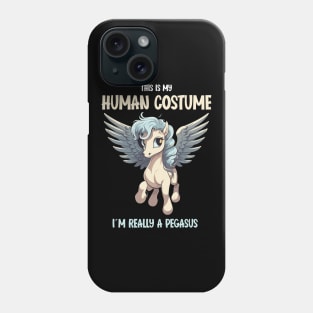 Cute Pegasus Halloween Tee | This is My Human Costume T-Shirt | Funny Animal Lovers Season Outfit | Fantasy Gift Idea Phone Case