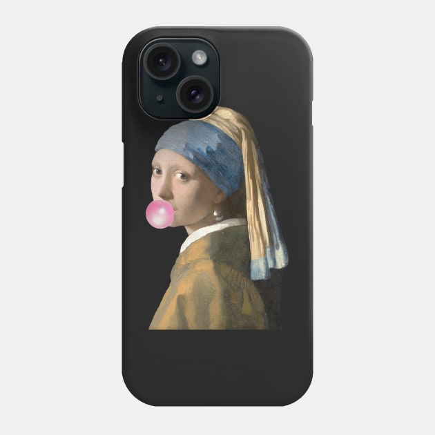 Girl with a pearl earring and gum Phone Case by EmeraldWasp