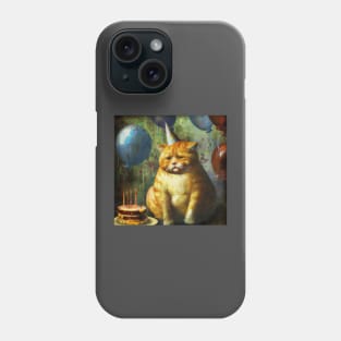 Unhappy birthday cat Phone Case