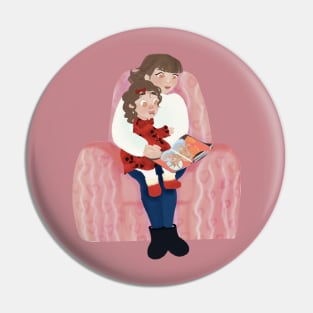 Mother and Daughter Reading books Pin