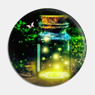 Fireflies in a Glass Jar Pin