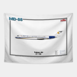 McDonnell Douglas MD-88 - Taban Air (Art Print) Tapestry