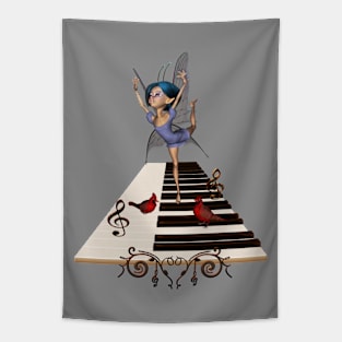 Fairy dancing on a piano Tapestry