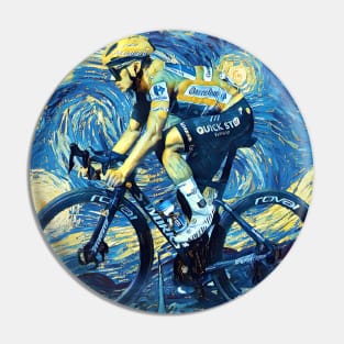 Cycling Van Gogh Style Pin