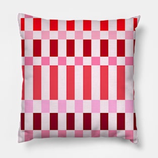 Red and Pink Checkered Grid Pillow