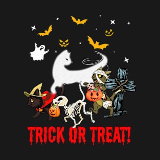 Trick Or Treat Scary Cat Halloween Gift T-Shirt