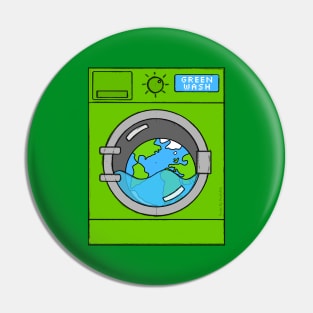 Greenwash Washing Machine Environment Earth Day Sarcasm Funny Pin