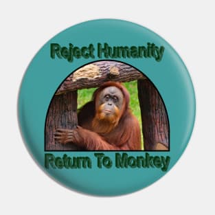 Reject Humanity Return To Monkey Pin