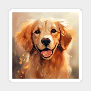Golden Retriever Energy Watercolor Puppy Eyes Dog Lovers V2 Magnet