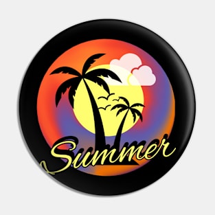 Summer shirt design with palm trees Pin