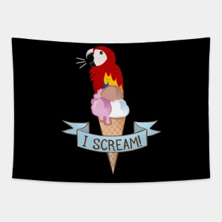 Scarlet Macaw Ice Cream Parrot Tapestry