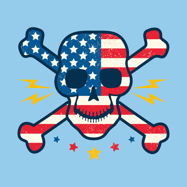 Skull with flag of USA by Sir13